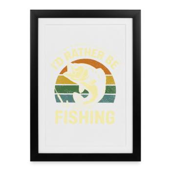 Angler Fish with Humor Saying - Framed poster (27 × 37 cm) - black - Front