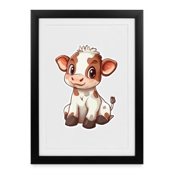 Vache - Affiche encadrée (27 × 37 cm) - noir - Devant