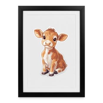 Vache - Affiche encadrée (27 × 37 cm) - noir - Devant