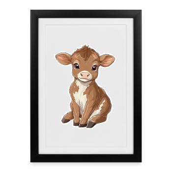 Vache - Affiche encadrée (27 × 37 cm) - noir - Devant
