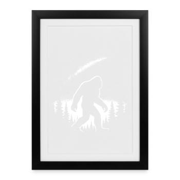 Mystic Bigfoot Impression Ciel Nocturne - Affiche encadrée (27 × 37 cm) - noir - Devant