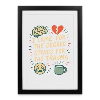 Un futur psychologue me diagnostique - Affiche encadrée (27 × 37 cm) - noir - Devant