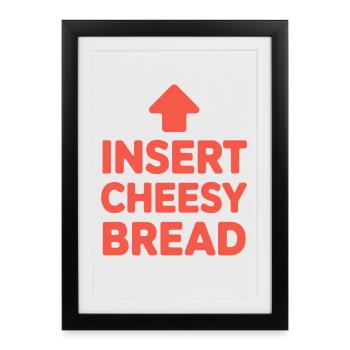 Fromage Bâtonnet de fromage Toast au fromage - Affiche encadrée (27 × 37 cm) - noir - Devant