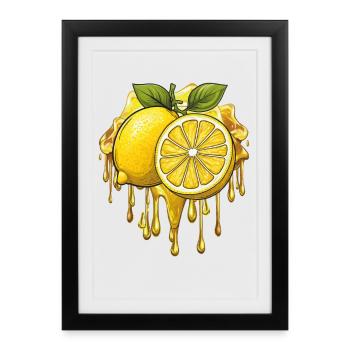 lemon - Framed poster (27 × 37 cm) - black - Front