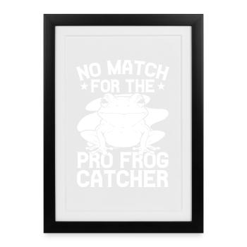 Frog Catcher No Match For The Frog - Framed poster (27 × 37 cm) - black - Front