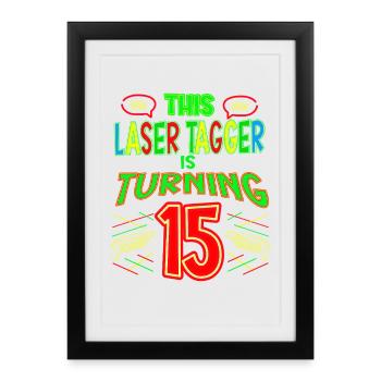 Ce marqueur laser a 15 ans laser - Affiche encadrée (27 × 37 cm) - noir - Devant