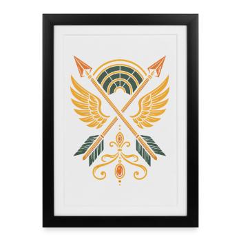 Archery Target Archer Bow Hunting Design - Framed poster (27 × 37 cm) - black - Front