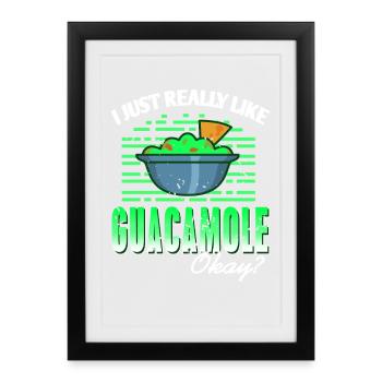 C’est bon Guac je suis extra trop mignon avocat jeu de mots - Affiche encadrée (27 × 37 cm) - noir - Devant