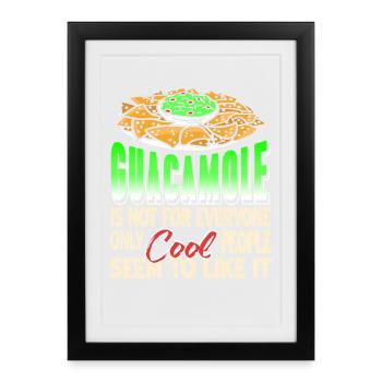 Guacamole Seuls les gens cool l’aiment Collation amusante - Affiche encadrée (27 × 37 cm) - noir - Devant