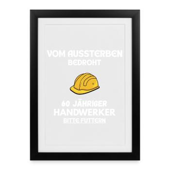 Funny Craftsman T-Shirt for 60th Birthday - Framed poster (27 × 37 cm) - black - Front