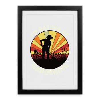 Jardinage avec motif d’humour - Affiche encadrée (27 × 37 cm) - noir - Devant