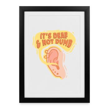 Sourd, sourd, malentendant - Affiche encadrée (27 × 37 cm) - noir - Devant