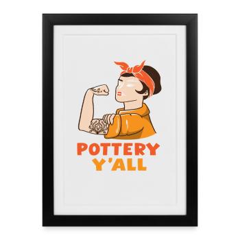 Pottery Strong Women Art - Framed poster (27 × 37 cm) - black - Front
