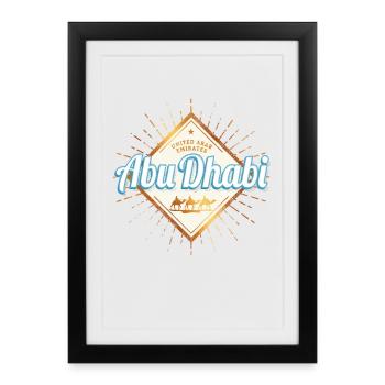 Abu Dhabi Émirats Arabes Unis Vintage Émirats Arabes Unis - Affiche encadrée (27 × 37 cm) - noir - Devant
