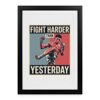 Conception motivante des arts martiaux - Affiche encadrée (27 × 37 cm) - noir - Devant