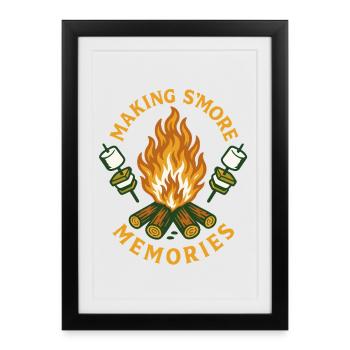 making S’more memories lustiges Camping design - Affiche encadrée (27 × 37 cm) - noir - Devant