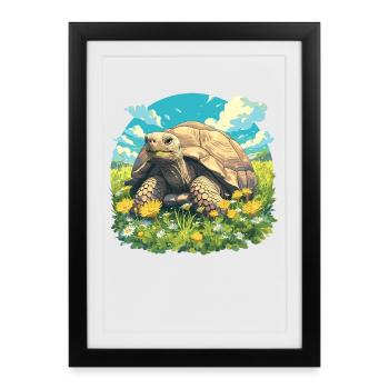 Tortues Tortue - Affiche encadrée (27 × 37 cm) - noir - Devant