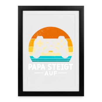 Gamer DAD GETS ON RETRO FUNNY - Framed poster (27 × 37 cm) - black - Front
