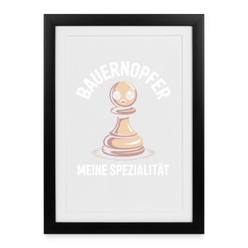 pion sacrifice pièces d’échecs jeu d’échecs - Affiche encadrée (27 × 37 cm) - noir - Devant