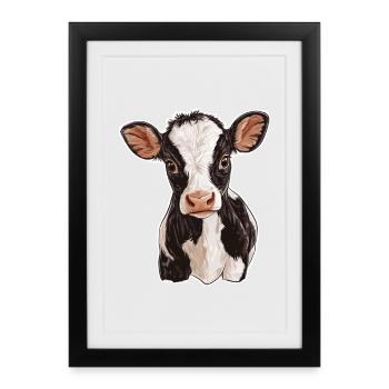 Vache - Affiche encadrée (27 × 37 cm) - noir - Devant