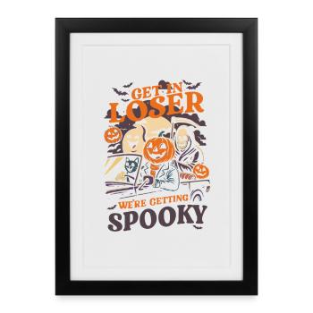 Loser Halloween Citrouille Amusante et Spooky - Affiche encadrée (27 × 37 cm) - noir - Devant