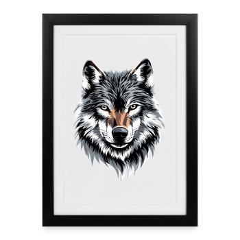 Wolf Love Wolves Wolf Pack Wolfhound Wild Wolf - Framed poster (27 × 37 cm) - black - Front