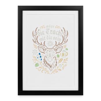 Que le costume traditionnel soit avec vous - Marquee & Fun - Affiche encadrée (27 × 37 cm) - noir - Devant