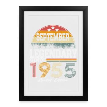 Des légendes sont nées en septembre 1955 - Affiche encadrée (27 × 37 cm) - noir - Devant
