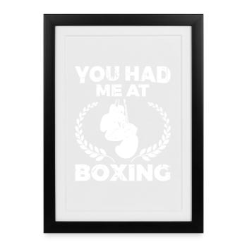 Boxing Humor Motivational Design - Gerahmtes Poster (27 × 37 cm) - Schwarz - Vorne