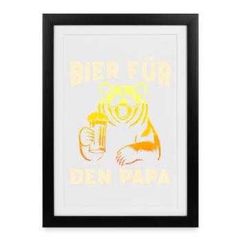 Beer drinkers BEER FOR DAD Fathers Funny - Framed poster (27 × 37 cm) - black - Front