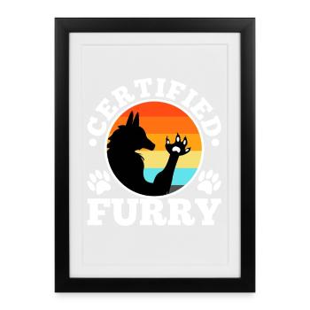 Certified furry - Framed poster (27 × 37 cm) - black - Front