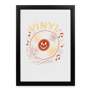 Disque vinyle Amateurs de musique Retro Vibes - Affiche encadrée (27 × 37 cm) - noir - Devant