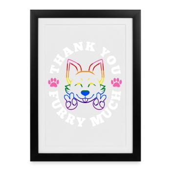 Thank you furry much - Framed poster (27 × 37 cm) - black - Front