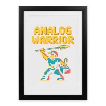 Analog Warrior Pop Culture Retro Video Game - Framed poster (27 × 37 cm) - black - Front