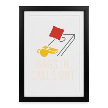 Cornhole Refere Official Referee - Framed poster (27 × 37 cm) - black - Front