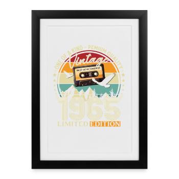 Cassette 60ème Anniversaire Octobre Millésime 1965 - Affiche encadrée (27 × 37 cm) - noir - Devant