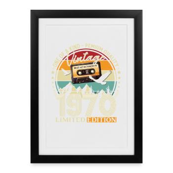 55. Geburtstag Kassette Oktober Jahrgang 1970 - Gerahmtes Poster (27 × 37 cm) - Schwarz - Vorne