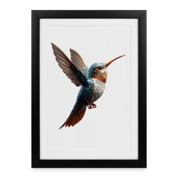 Hummingbird Hummingbird Bird Hummingbirds Cute Hummingbird - Framed poster (27 × 37 cm) - black - Front