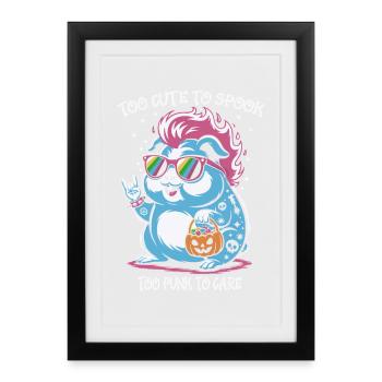 Hamster punk avec des lunettes de soleil pour Halloween - Affiche encadrée (27 × 37 cm) - noir - Devant