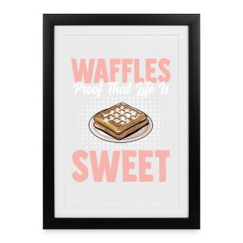 Costume de gaufre Bonbons pâtissier sucré - Affiche encadrée (27 × 37 cm) - noir - Devant