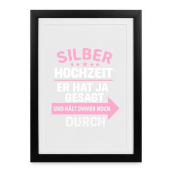 Humorous Silver Saying T-Shirt for Weddings - Framed poster (27 × 37 cm) - black - Front