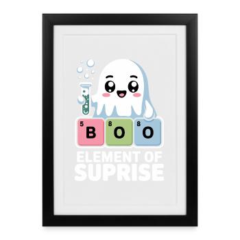 Costume d'Halloween de chimiste Chimie Professeur de chimie - Affiche encadrée (27 × 37 cm) - noir - Devant