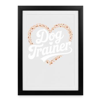 Dresseur de chiens Heart Design - Affiche encadrée (27 × 37 cm) - noir - Devant
