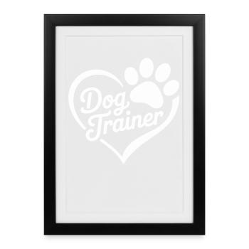 Dresseur de chiens Heart - Affiche encadrée (27 × 37 cm) - noir - Devant