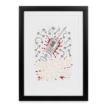 Piercing Addict Body Mod Enthusiast - Framed poster (27 × 37 cm) - black - Front