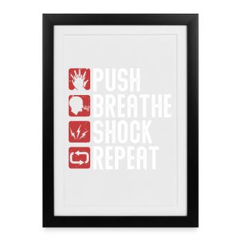 CPR instructor resuscitation emergency doctor - Framed poster (27 × 37 cm) - black - Front