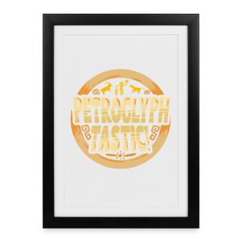 Pétroglyphes Tastic Petroglyphes Pictogrammes - Affiche encadrée (27 × 37 cm) - noir - Devant