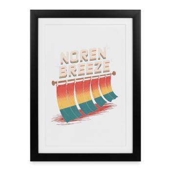 Noren Breeze Pop Culture Esthétique japonaise - Affiche encadrée (27 × 37 cm) - noir - Devant