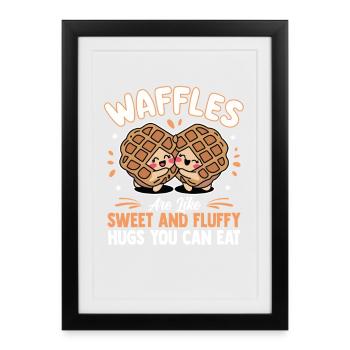Sweet Waffles Fluffy Waffle Relationship - Framed poster (27 × 37 cm) - black - Front