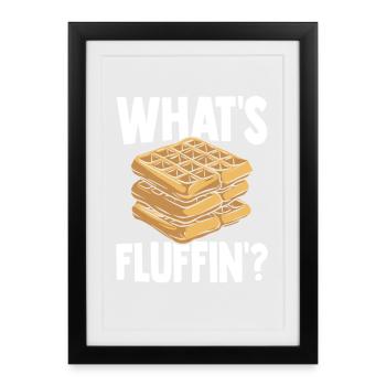 Cool Waffle Gift Pancakes with Syrup - Framed poster (27 × 37 cm) - black - Front